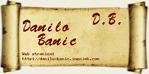 Danilo Banić vizit kartica